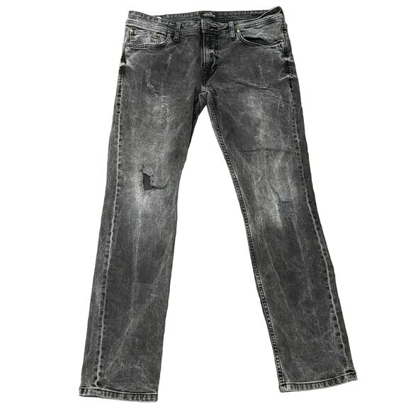 Jack & Jones Men's Slim Fit/Tim Distressed Jean Gray Wash Size 34x32 - Picture 1 of 10